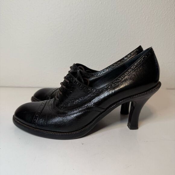 Vintage Nebuloni Lace Up Leather High Heels Size 39 - Picture 1 of 9